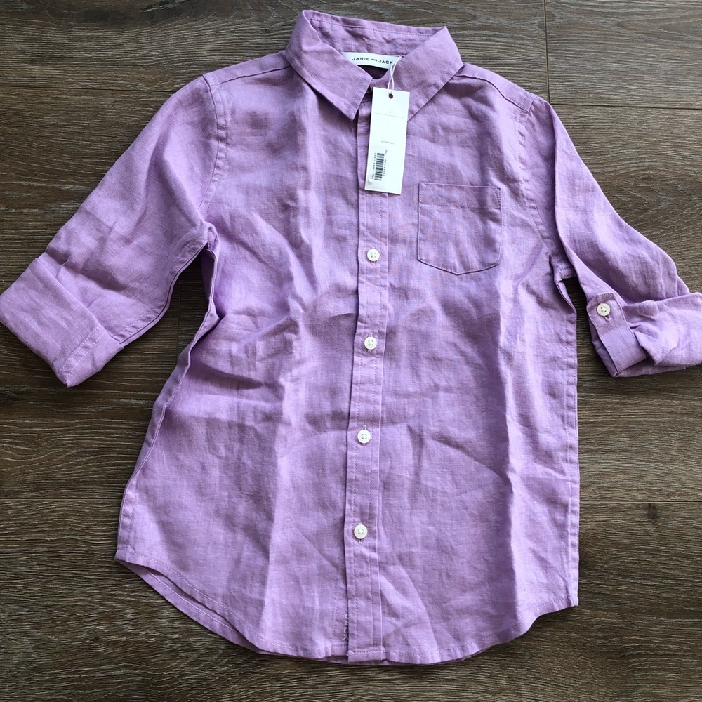 Janie and Jack linen button down shirt sz5